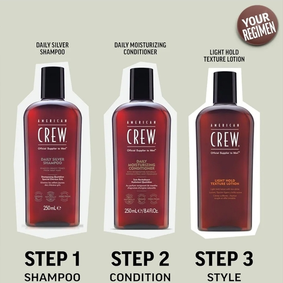 TWO American Crew Men's Shampoo, Daily Silver, Removes Brassy Tones 250ml - Picture 4 of 8